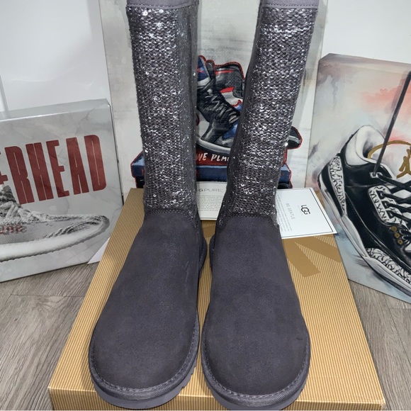 New UGG Australia Womens Camaya Boot Leather Tall Boot Charcoal Size 5, 6 - Picture 14 of 16